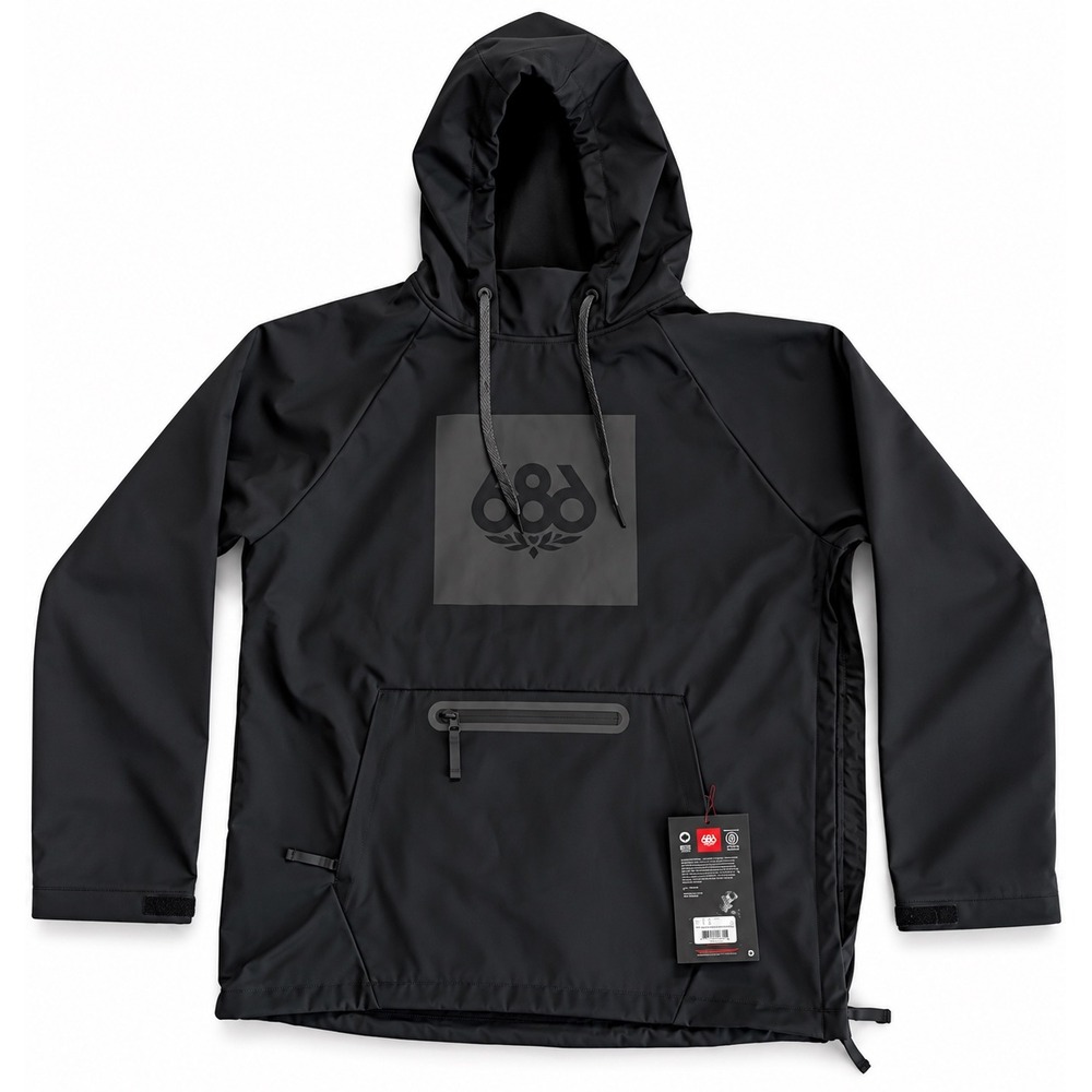 686 Waterproof Hoody Mens MEDIUM Black Softshell Snowboard Ski Pullover Jacket